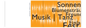 Musik, Tanz... aufgeklappte Innenseite der Einladungskarten