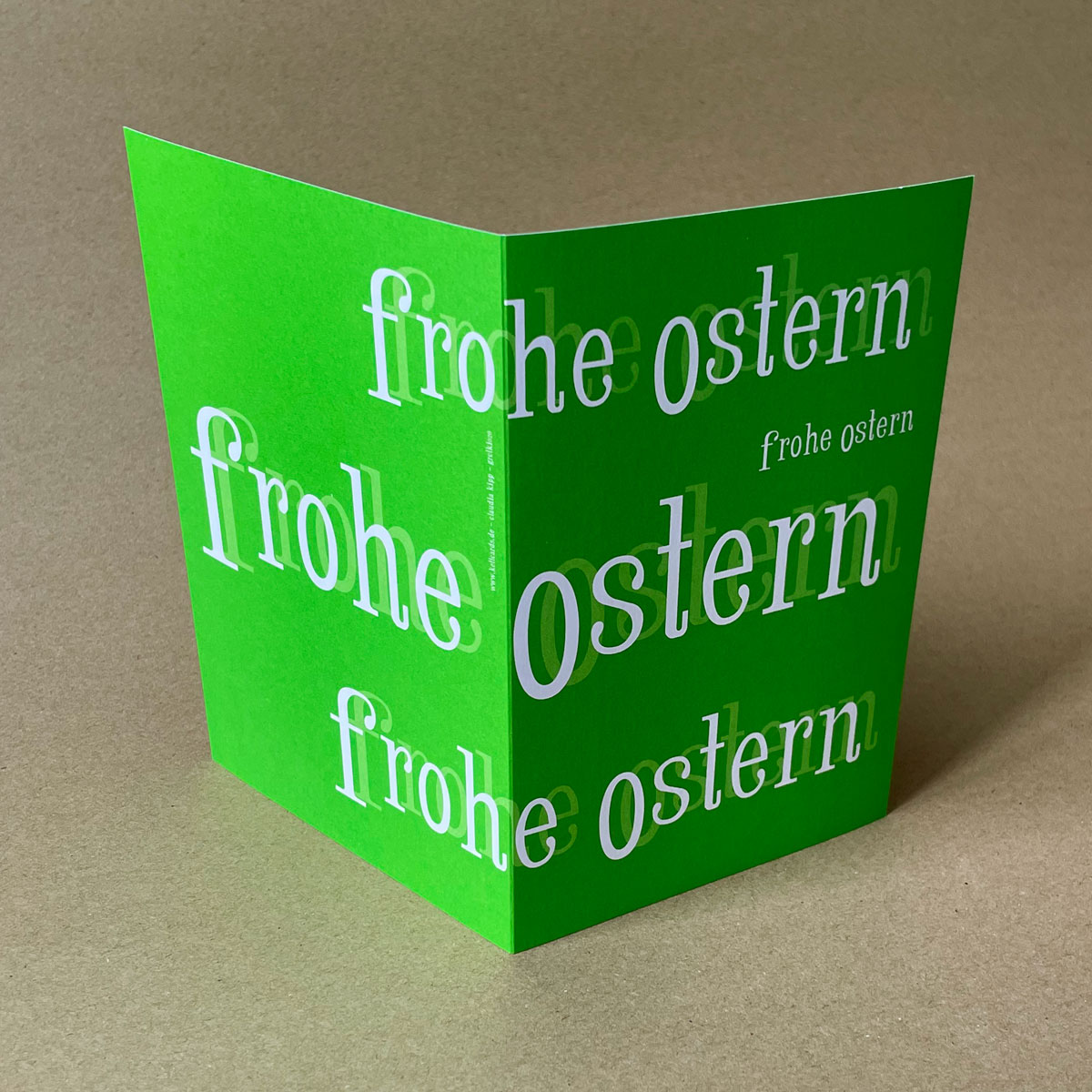 frohe ostern, typographische Osterkarten in grün