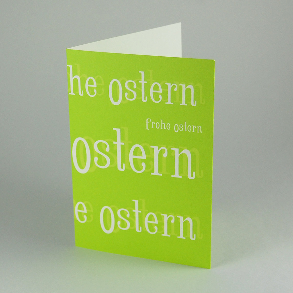 frohe ostern, typographische Osterkarten in hellgrün, Recyclingkarton