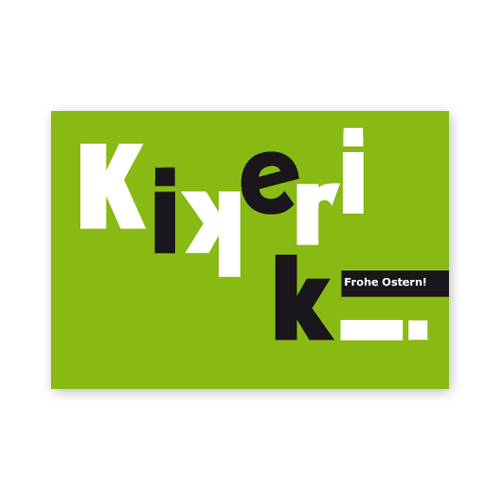 Kikeriki (Frohe Ostern!), typographische Osterkarten