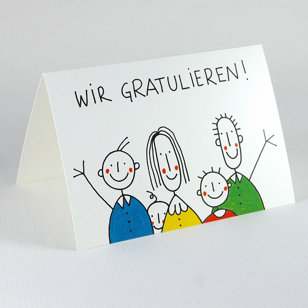 Wir gratulieren! Glückwunschkarten mit Strichmännchen
