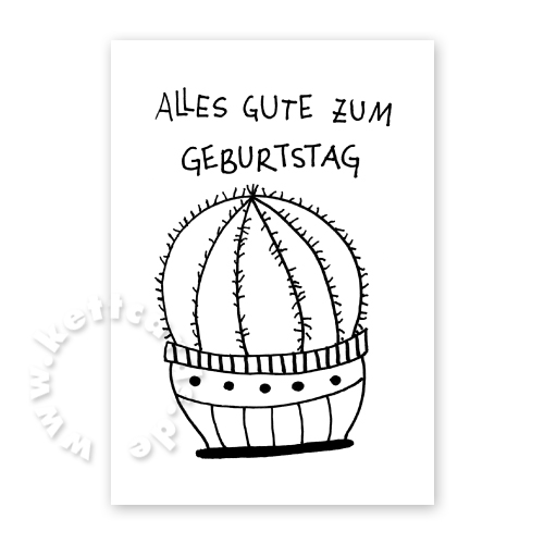 Alles Gute zum Geburtstag, witzige Glückwunschkarten mit Kakteen