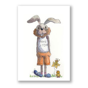 Frohe Ostern, Osterkarten mit coolem Osterhasen