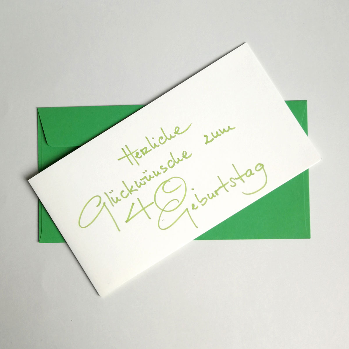 Herzliche Glückwünsche zum 40. Geburtstag, Karten mit individueller Kalligrafie und passenden Umschlägen