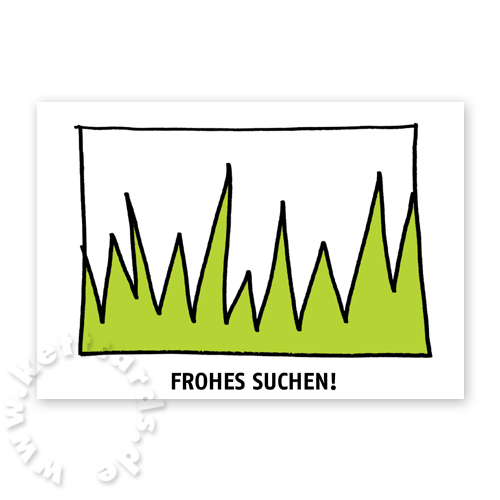 Frohes Suchen! schöne Osterkarten mit grüner Wiese