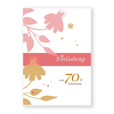 Einladung zum 70. Geburtstag. Persönlich gestaltete Einladungskarten