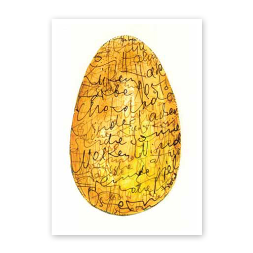 goldenes Osterei mit Kalligrafie, Osterkarten