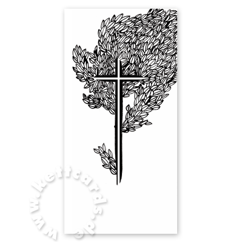 Kreuz und Laub, alternative Trauerkarten