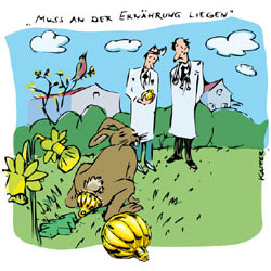Cartoon-Grusskarten für Ostern
