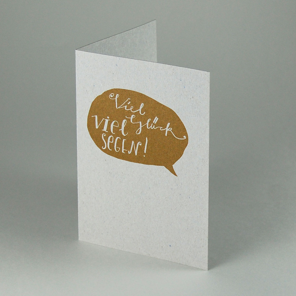 Viel Glück - Viel Segen! Recycling-Glückwunschkarten mit goldenem Handlettering
