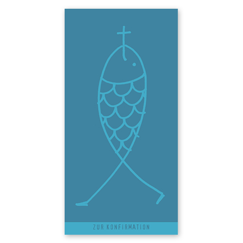 blaue Einladungskarten für die Konfirmation