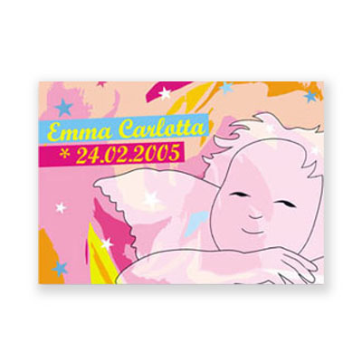 Geburtsanzeigen in rosa für kleine Engelchen