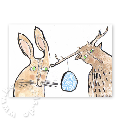 künstlerische Osterkarten von Petrus Akkordeon