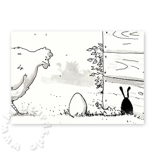 Verdächtiges Ei, witzige Osterkarten