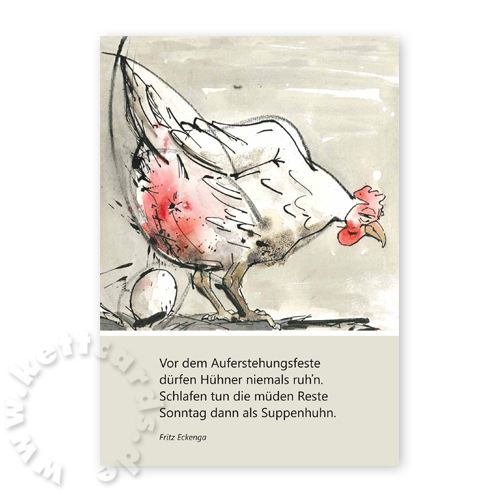 Ostern - Grußkarten mit Illustration und witzigem Spruch