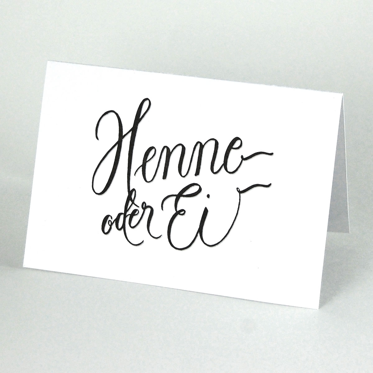 Recycling-Osterkarten mit Handlettering-Gedicht: Henne oder Ei?