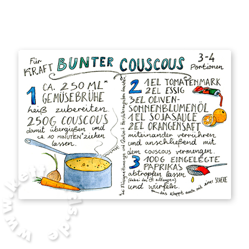 Bunter Couscous, Rezeptkarten