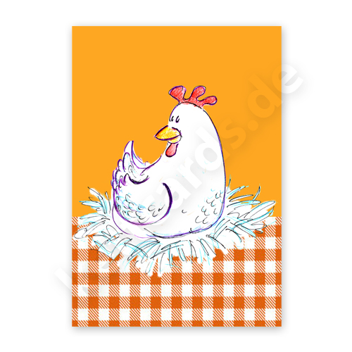 glückliche Henne, Osterkarten