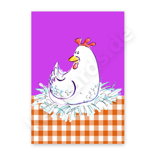 glückliche Henne, Osterkarten mit individuellen Farben