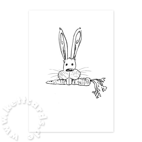 Osterhase mit Karotte, Osterkarten