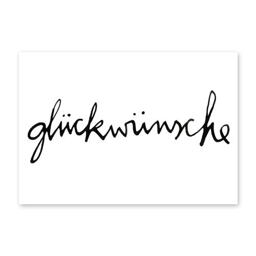 glückwünsche, Glückwunschkarten mit schwungvollem Schriftzug