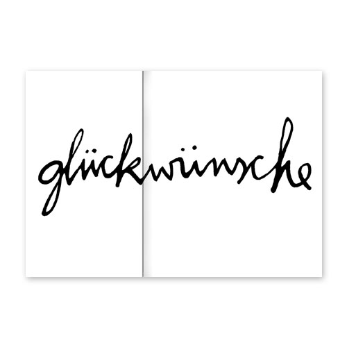 glück wünsche, Glückwunschkarten mit schwungvollem Schriftzug