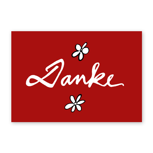 Danke, Klappkarten mit schwungvollem Schriftzug
