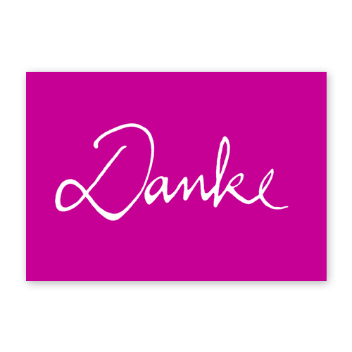 Danke, Klappkarten in Firmenfarben