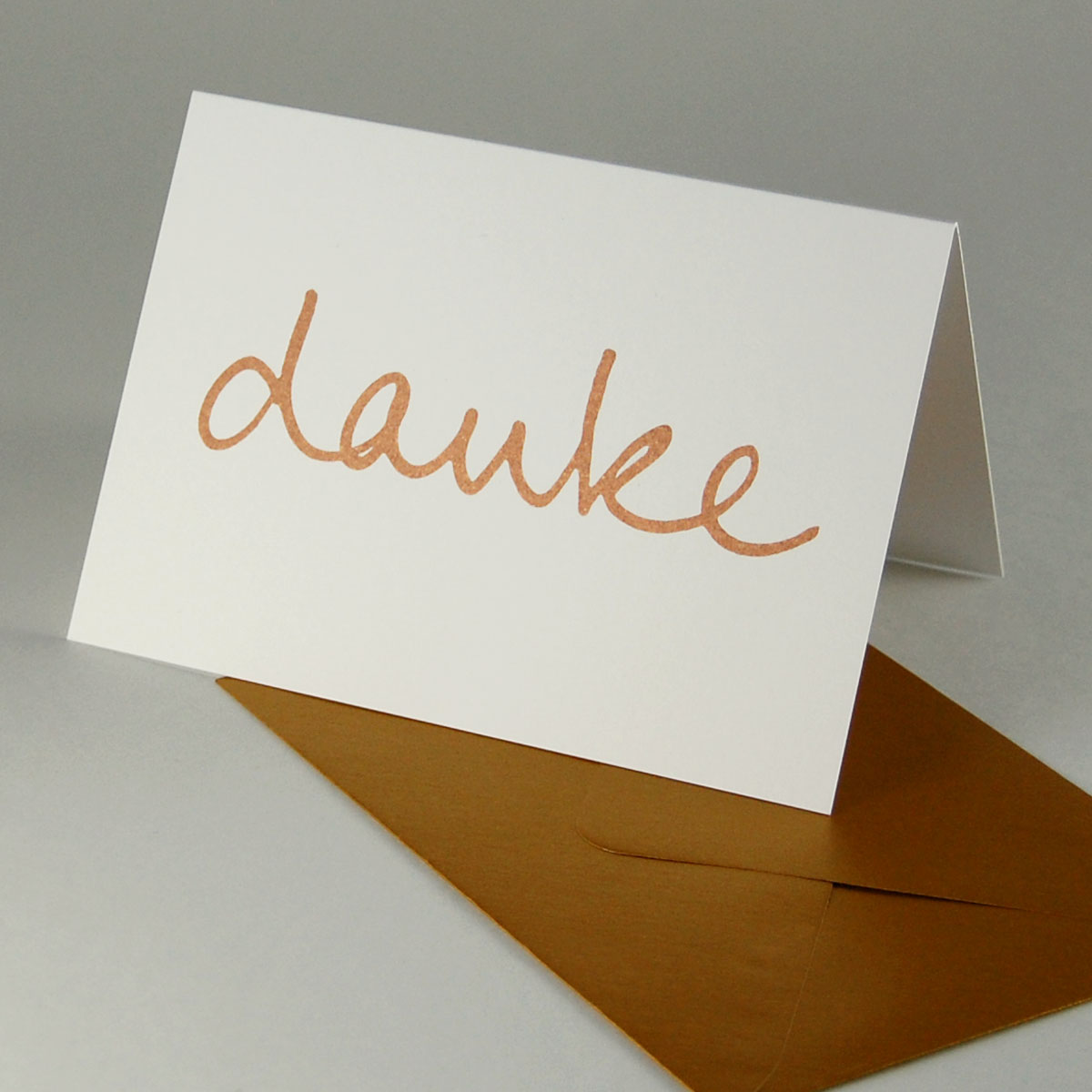 Klappkarten zum Bedanken mit goldenen Umschlägen