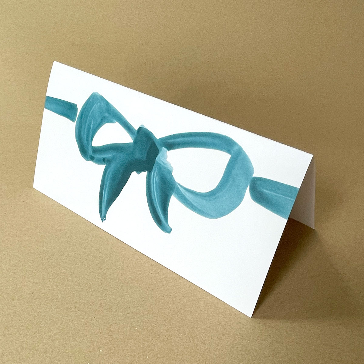 petrolfarbene Schleife, Karten für Gutscheine, Geschenke und Überraschungen