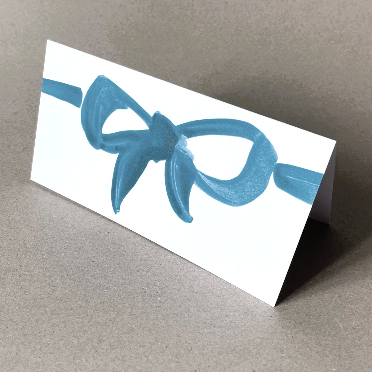 petrolfarbene Schleife, Karten für Gutscheine, Geschenke und Überraschungen