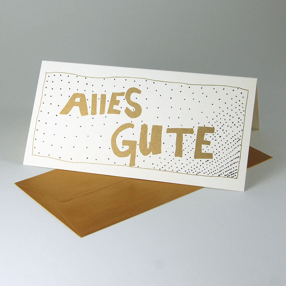 Alles Gute, Recycling-Glückwunschkarten mit goldenen Umschlägen