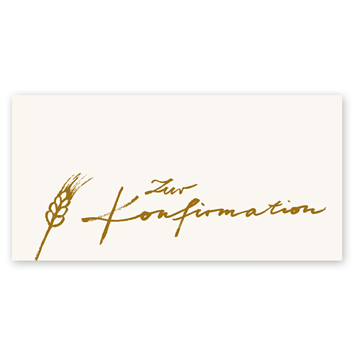 Zur Konfirmation (Weizenähre) - Einladungskarten für die Konfirmation