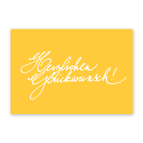 Herzlichen Glückwunsch! kalligrafierte orange Glückwünschkarten