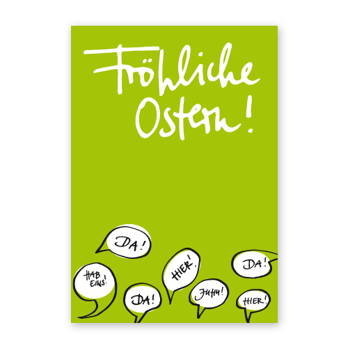 Ostereiersuche, grüne Osterkarten