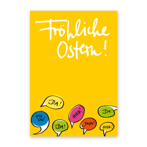 Ostereier suchen, farbenfrohe Ostergrüße