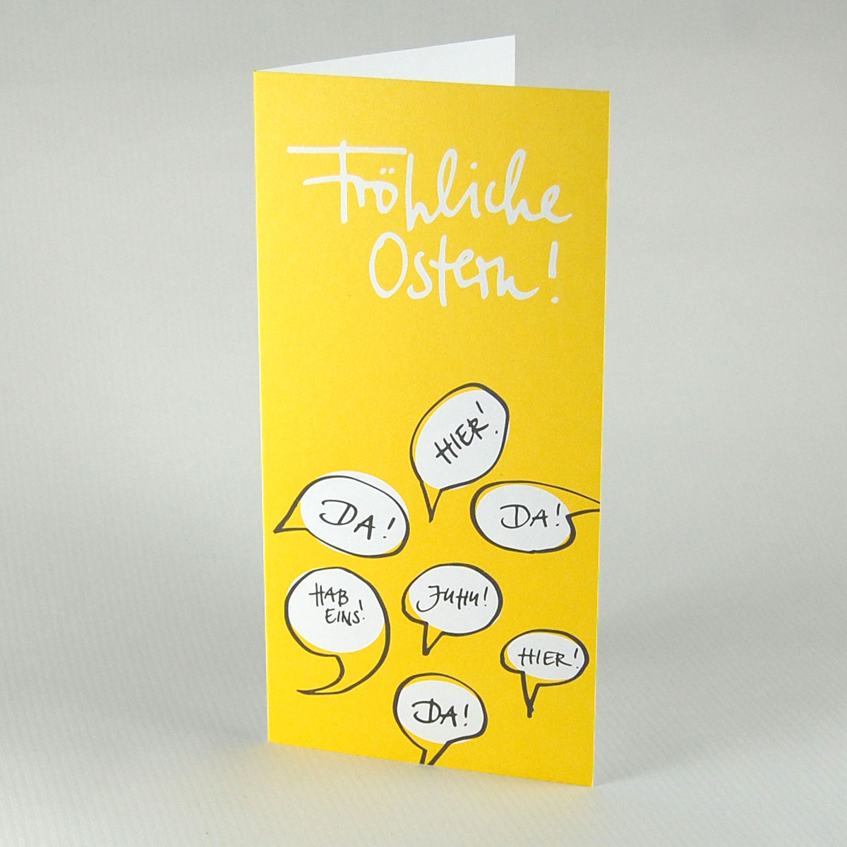 Ostereiersuche, witzige Recycling-Osterkarten mit Handlettering