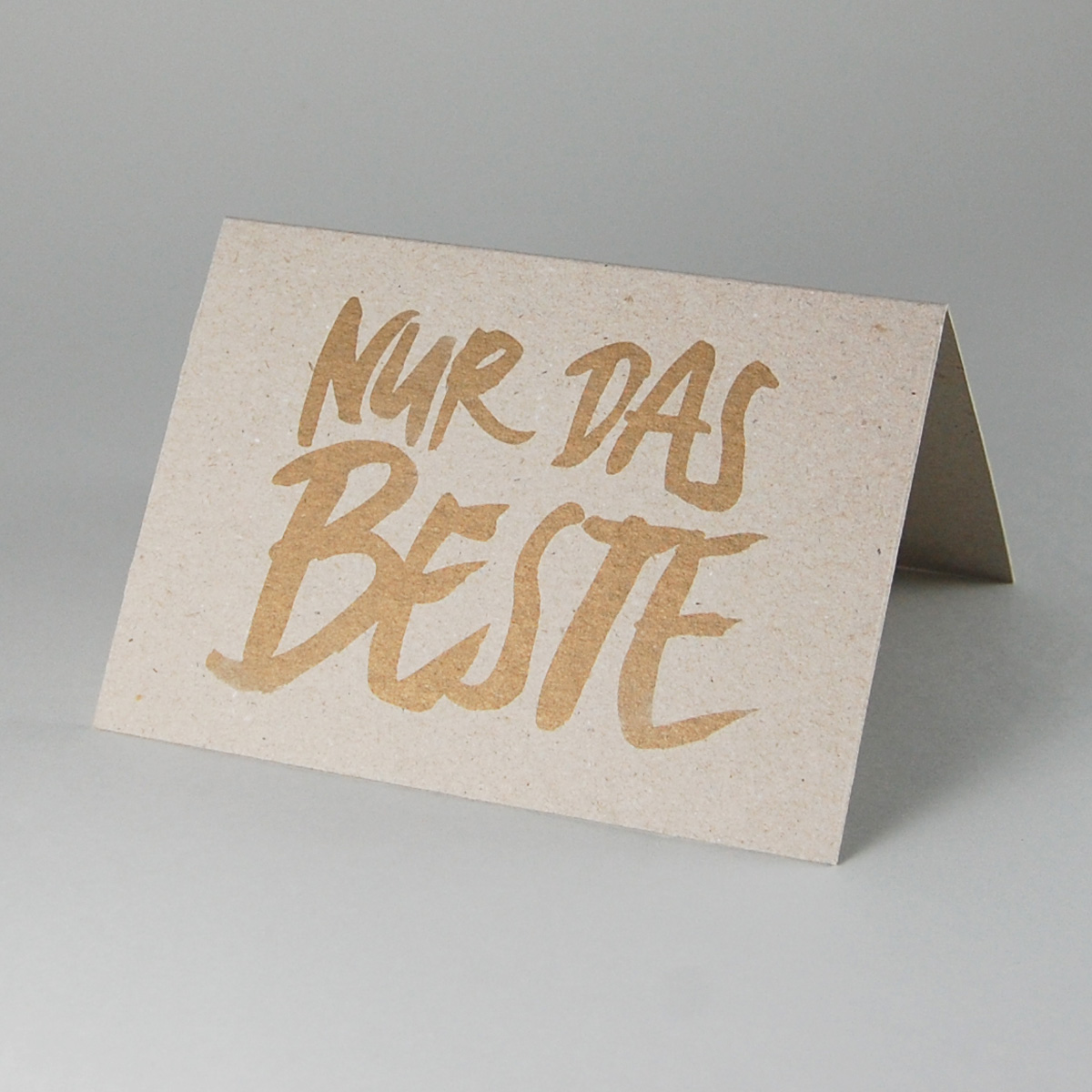 Nur das Beste, goldene Recyclingkarten mit Handschrift