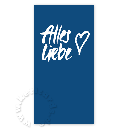 Alles Liebe, schöne Grußkarten mit Handschrift und Herz