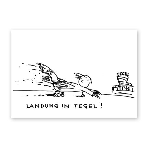 Landung am Flughafen Tegel! Grußkarten aus Berlin