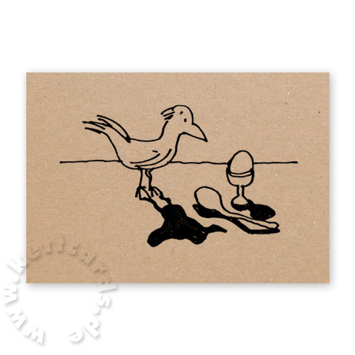 Vogel und Ei, Recycling-Osterkarten aus Berlin