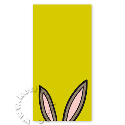 trendige Osterkarten, Hasenohren mit Wunschhintergrundfarbe grün