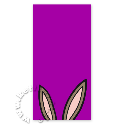 trendige Osterkarten, Hasenohren mit Wunschhintergrundfarbe lila