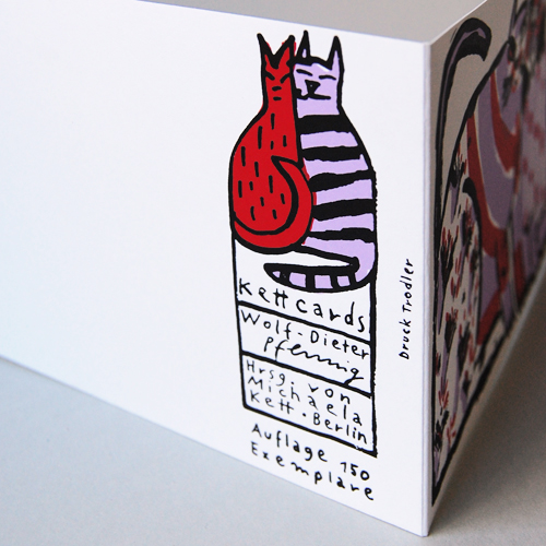 Katzen-Grußkarten, Künstler-Siebdruck, limitierte Auflage