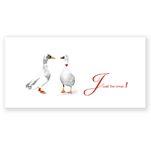 Just be one!, individuelles Design von Hochzeitskarten
