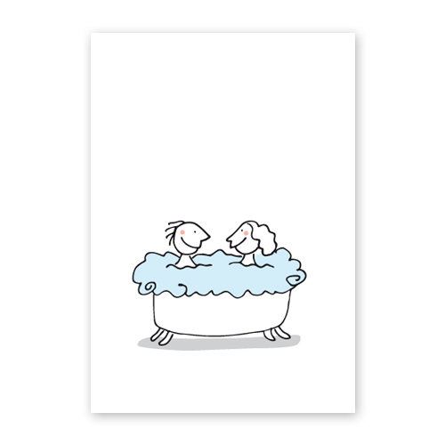 zwei in der Badewanne, witzige Hochzeitskarten