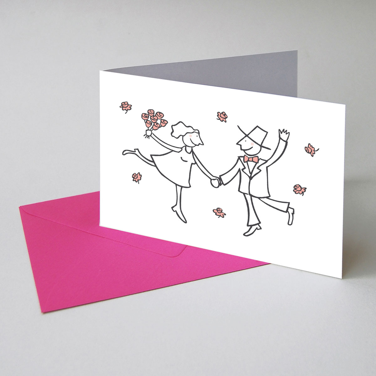 Designkarten für Hochzeiten und andere Einladungen, mit türkisen C6-Umschlägen
