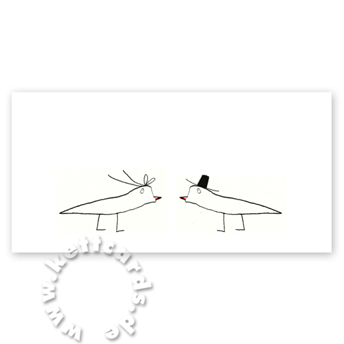 Vogelhochzeit, witzige Hochzeitskarten mit Kinderzeichnung