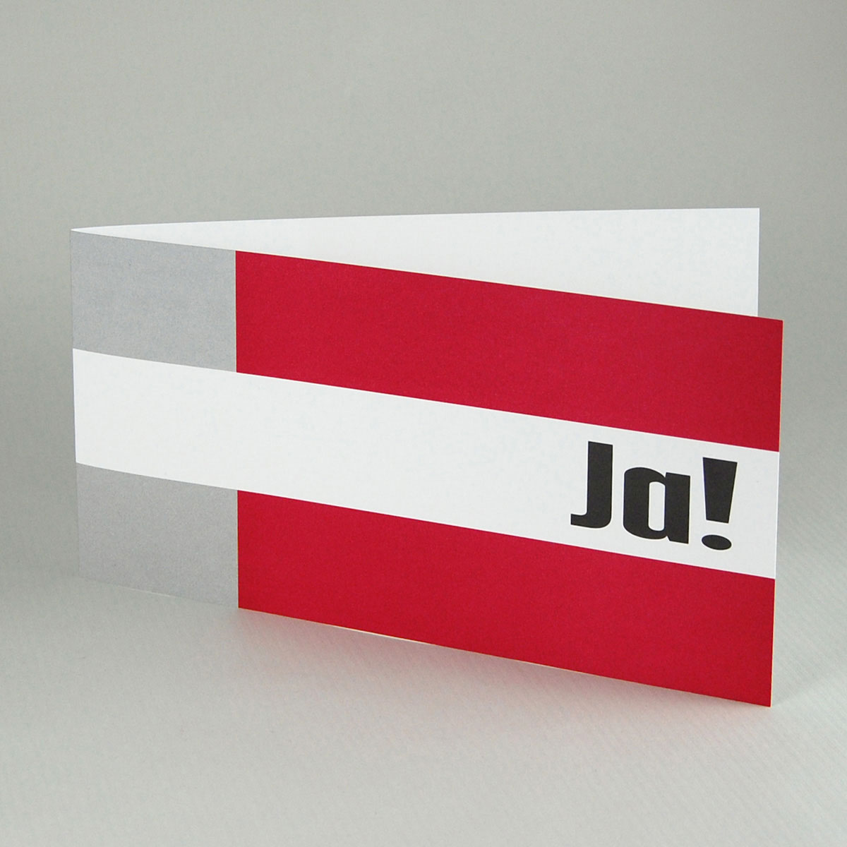 Ja! Design-Hochzeitskarten in rot, schwarz, weiß