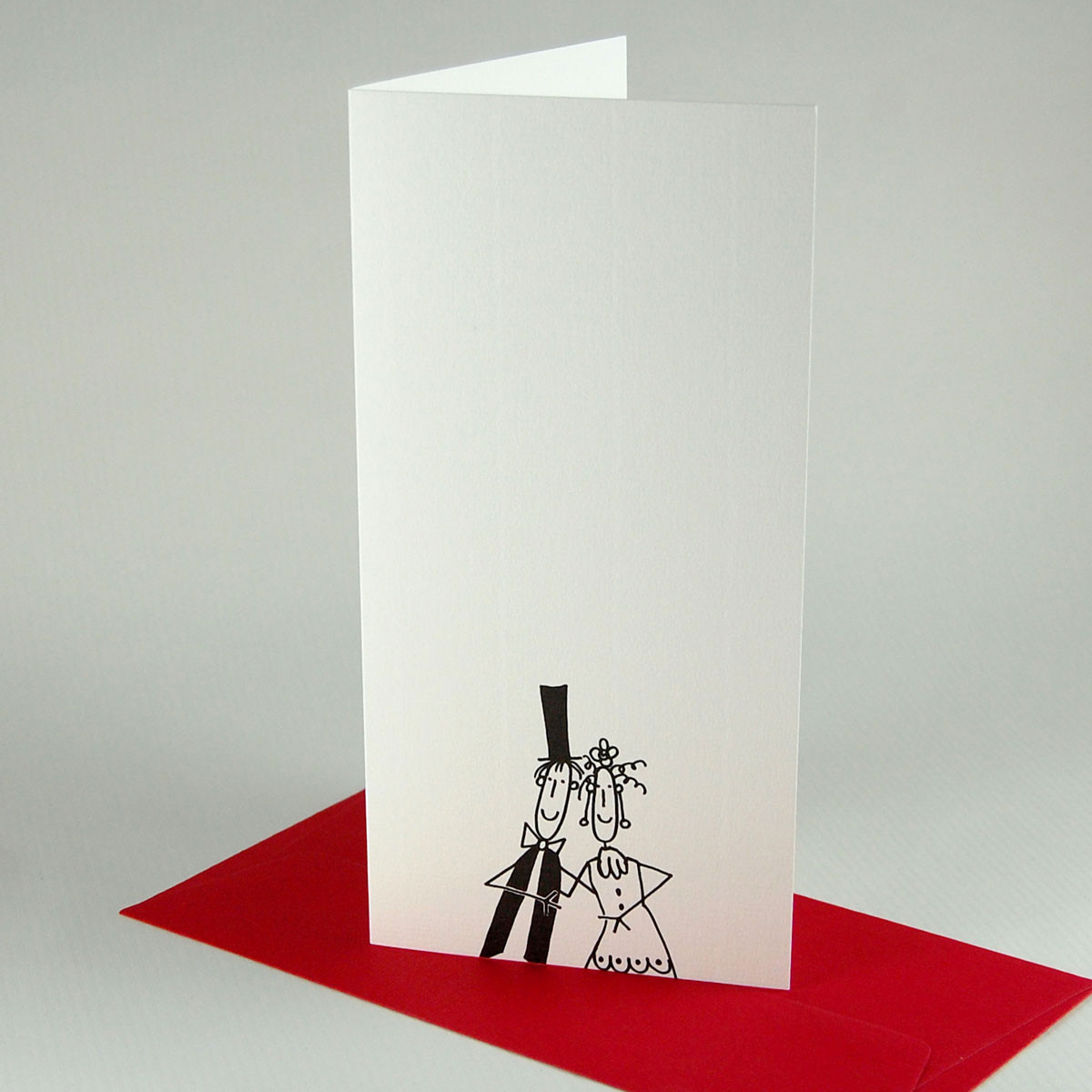 Hochzeitskarten mit roten Umschlägen: Braut und Bräutigam, für Einladungen, zum Dankesagen...